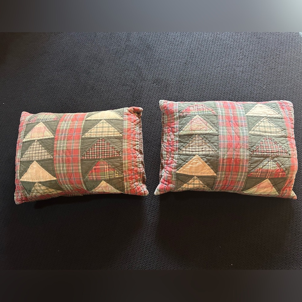 Hand Quilted Patchwork Standard Pillow Shams